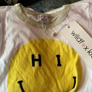 Wildfox Kids White and Yellow Smiley Tee
